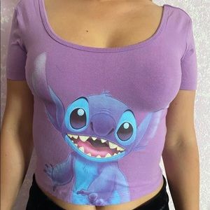Graphic Tee CROP TOP - Stitch